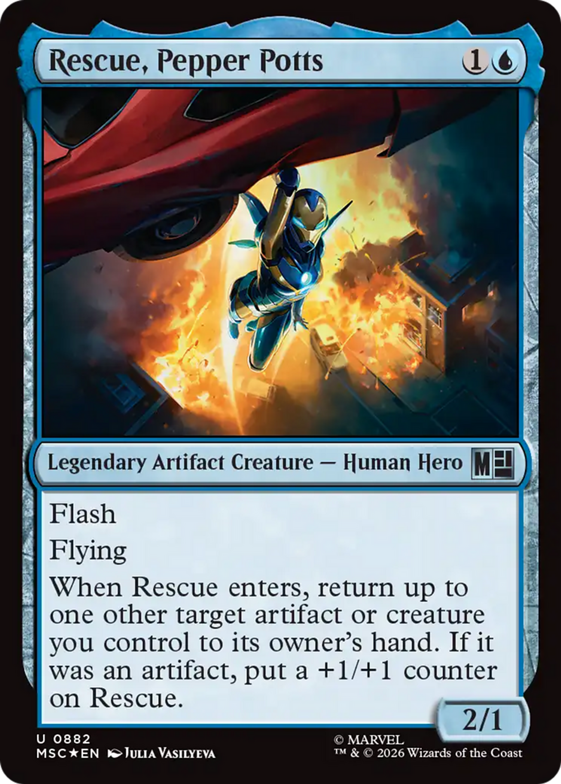 Rescue, Pepper Potts — Marvel Super Heroes Commander — Magic: The Gathering