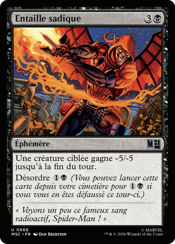 Entaille sadique — Marvel Super Heroes Commander — Magic: The Gathering