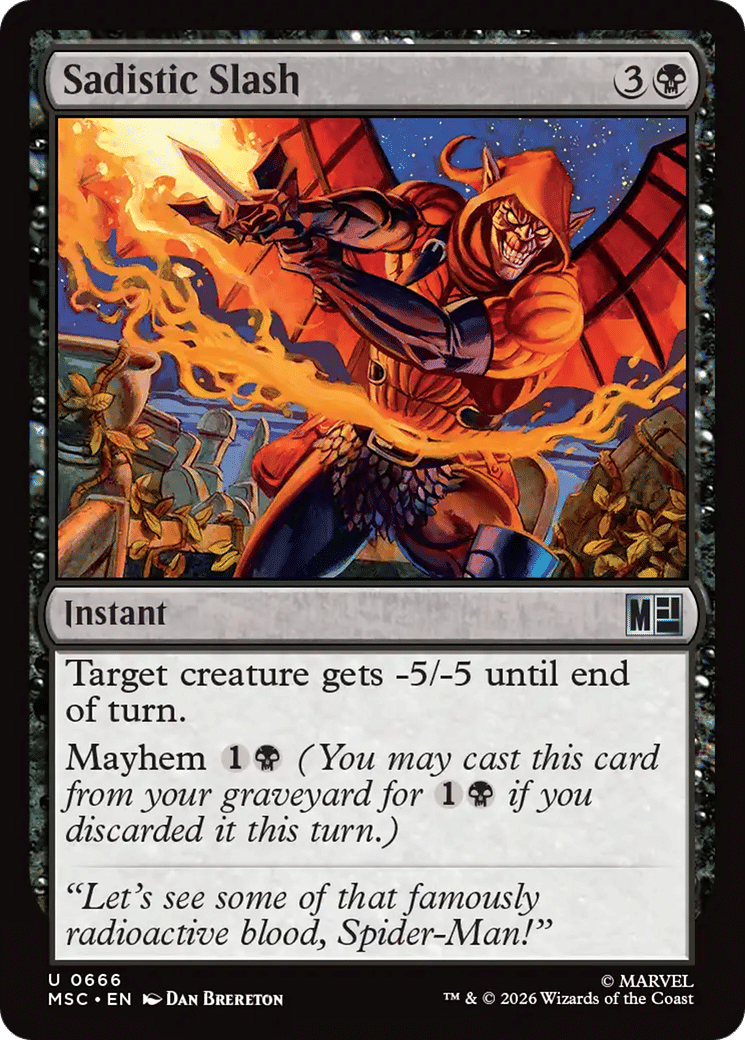 Sadistic Slash — Marvel Super Heroes Commander — Magic: The Gathering