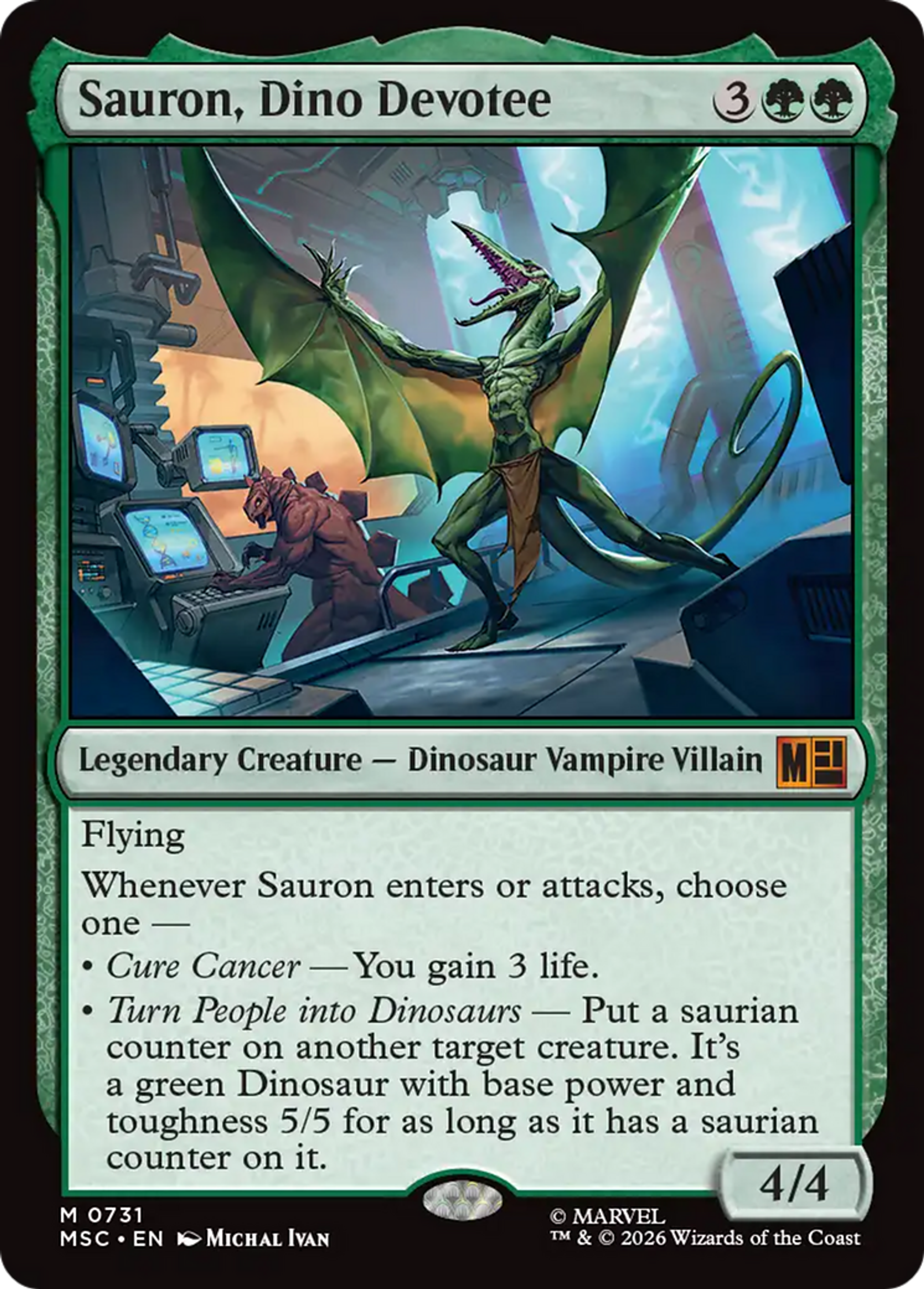 Sauron, Dino Devotee — Marvel Super Heroes Commander — Magic: The Gathering