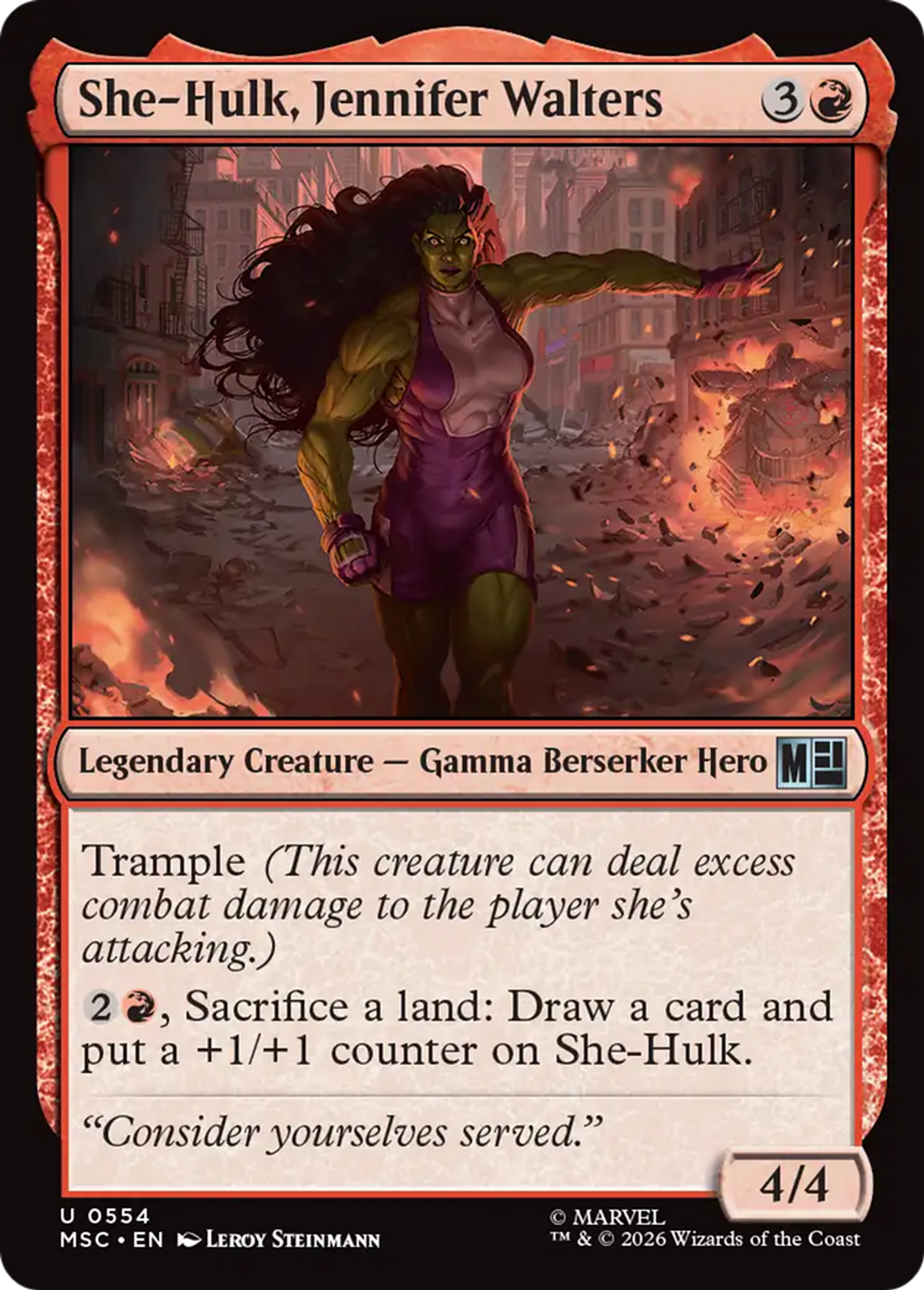 She-Hulk, Jennifer Walters — Marvel Super Heroes Commander — Magic: The Gathering