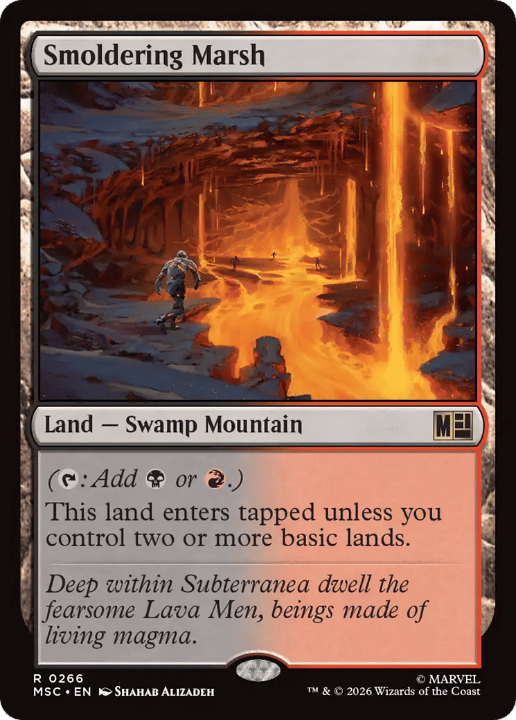 Smoldering Marsh — Marvel Super Heroes Commander — Magic: The Gathering