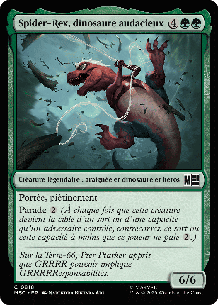 Spider-Rex, dinosaure audacieux — Marvel Super Heroes Commander — Magic: The Gathering
