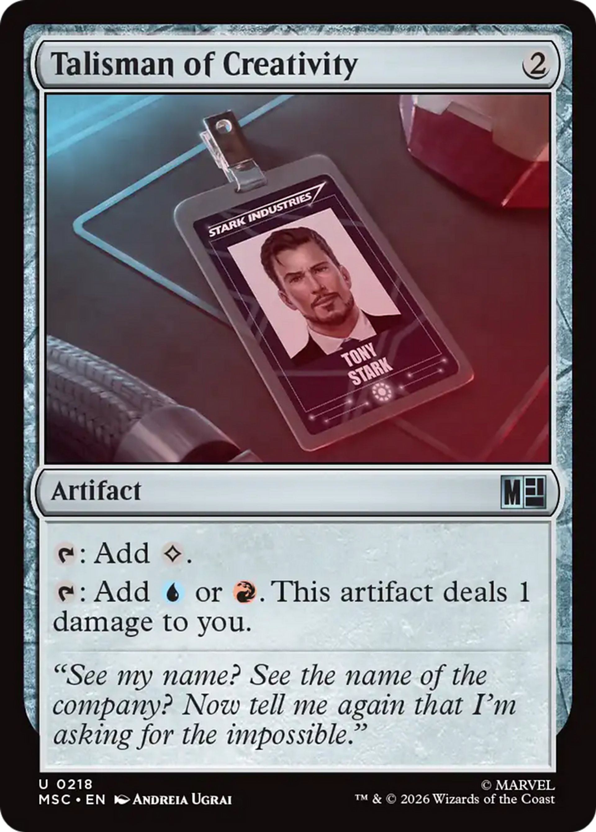 Talisman of Creativity — Marvel Super Heroes Commander — Magic: The Gathering