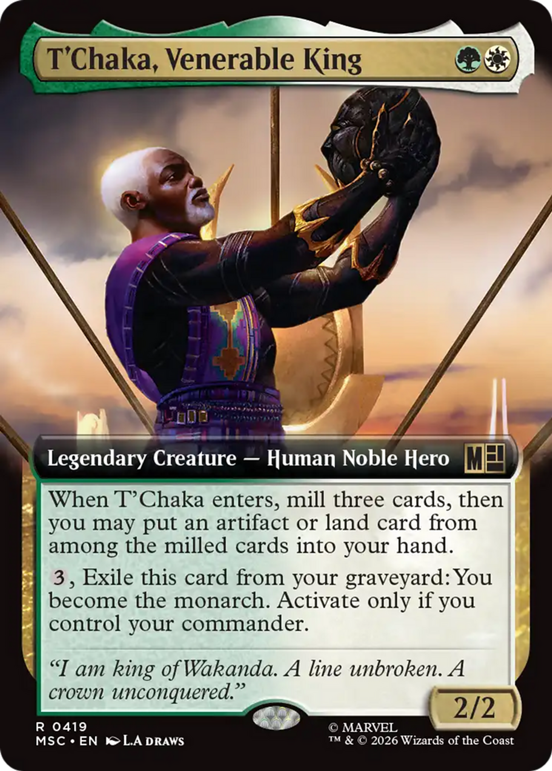 T'Chaka, Venerable King — Marvel Super Heroes Commander — Magic: The Gathering