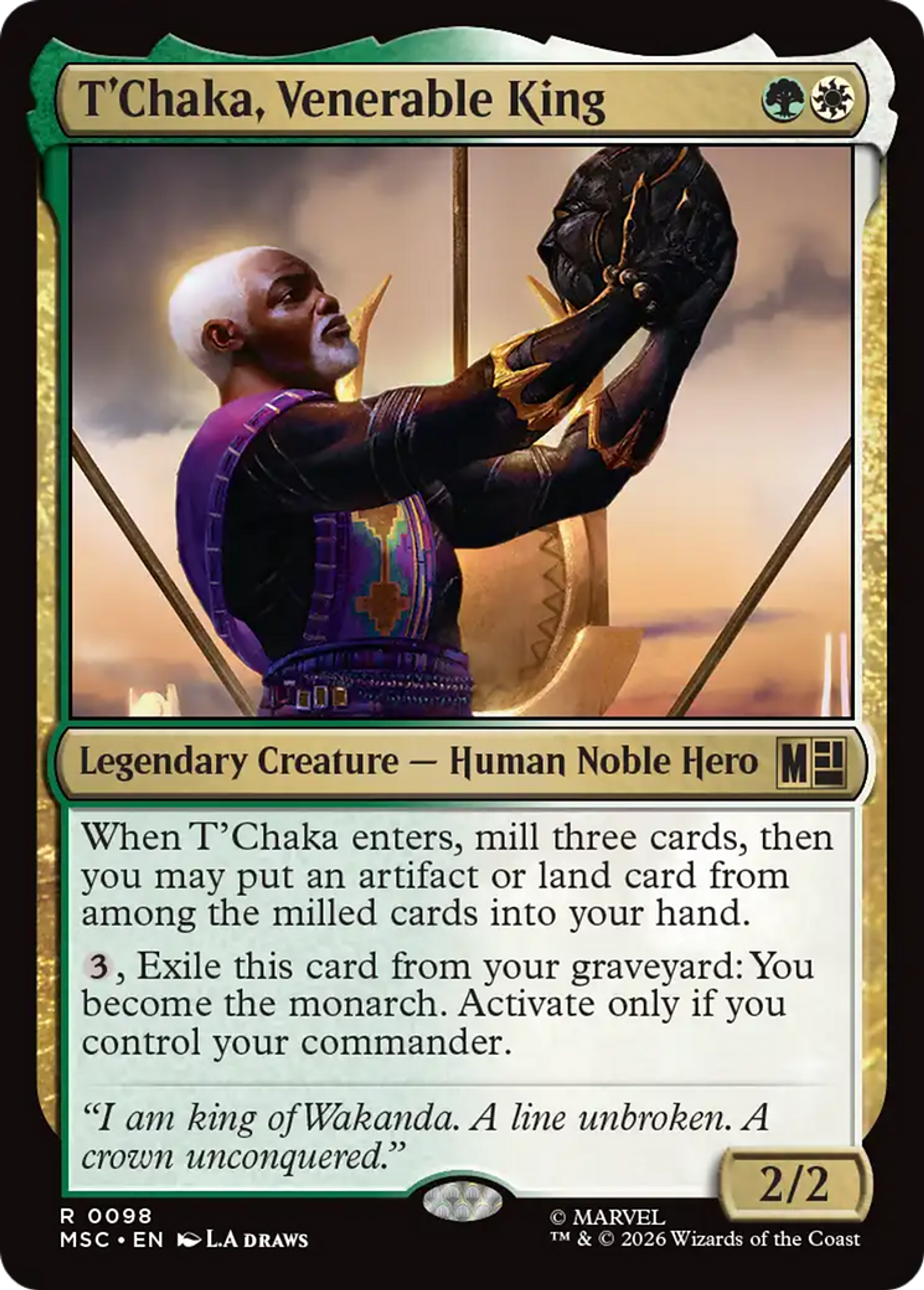 T'Chaka, Venerable King — Marvel Super Heroes Commander — Magic: The Gathering