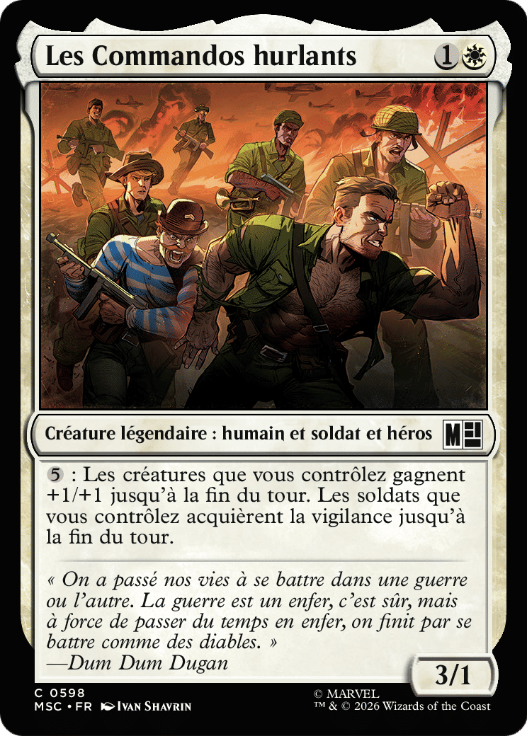 Les Commandos hurlants — Marvel Super Heroes Commander — Magic: The Gathering