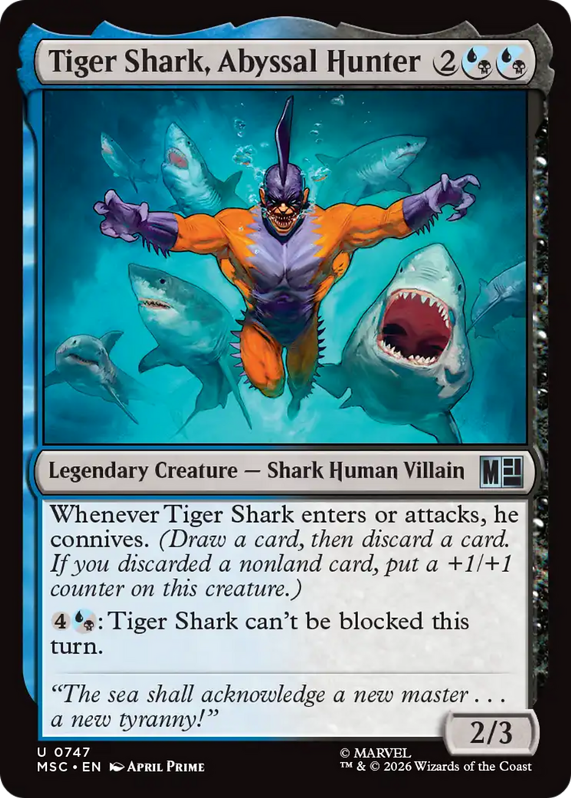 Tiger Shark, Abyssal Hunter — Marvel Super Heroes Commander — Magic: The Gathering