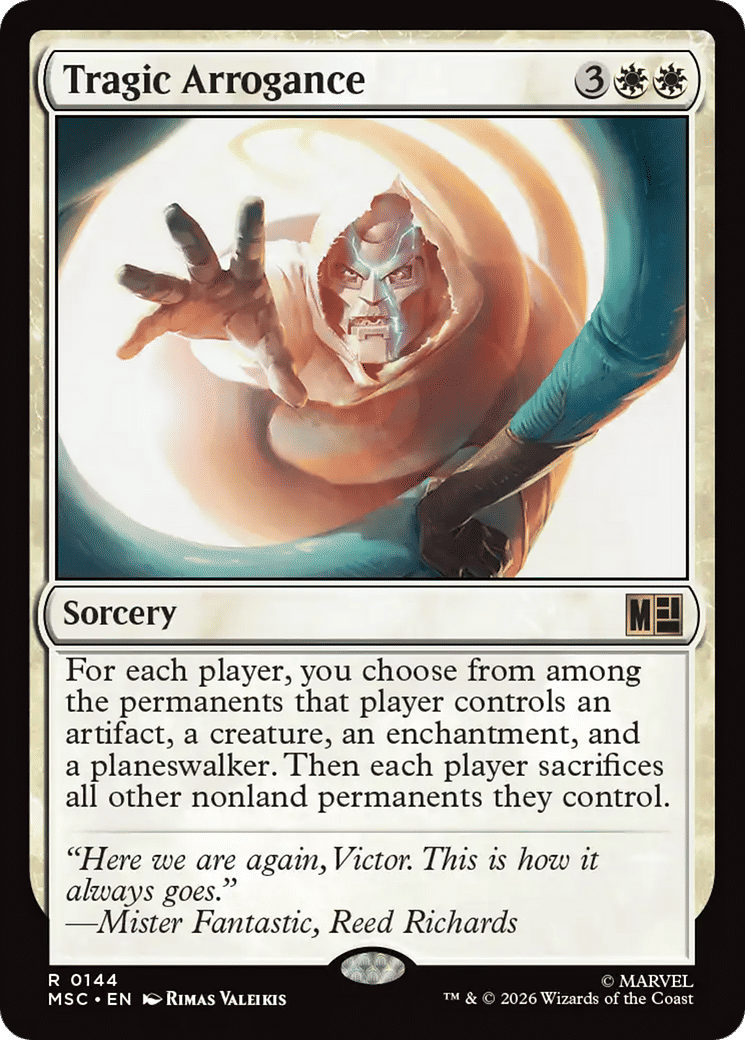 Tragic Arrogance — Marvel Super Heroes Commander — Magic: The Gathering