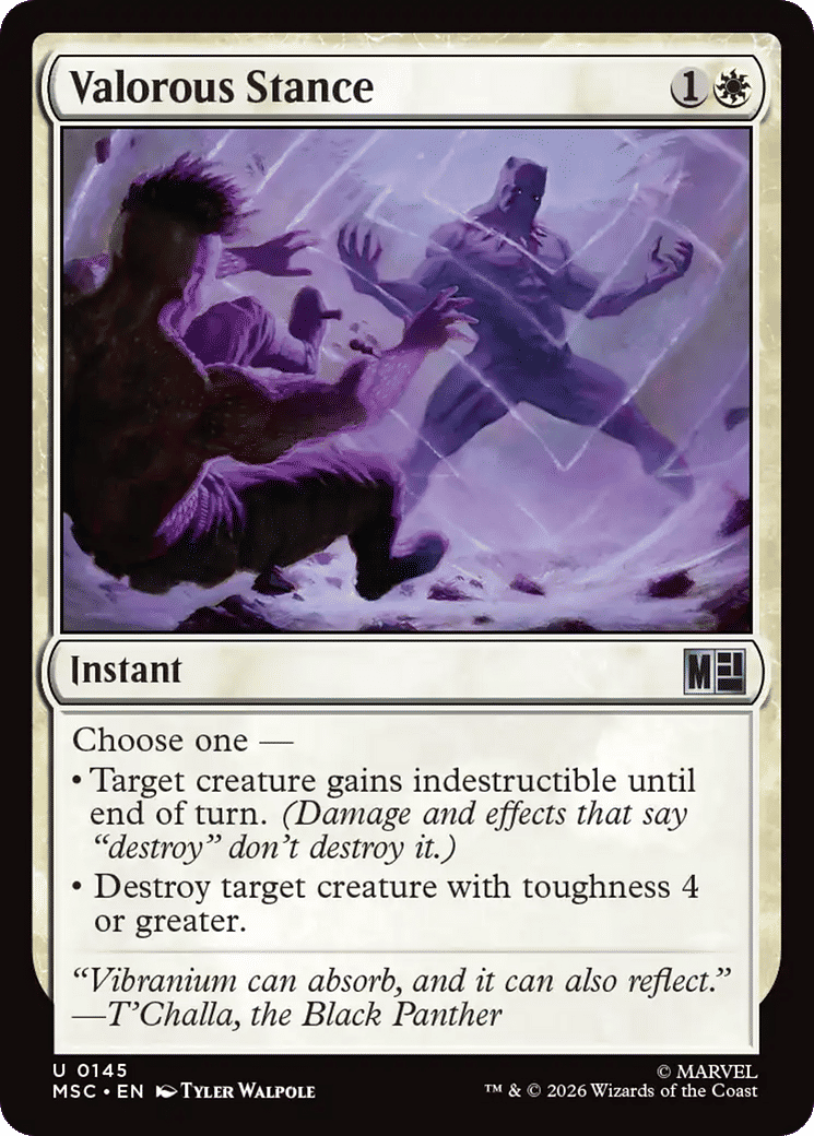 Valorous Stance — Marvel Super Heroes Commander — Magic: The Gathering