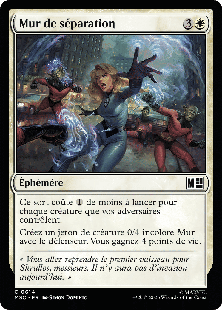 Mur de séparation — Marvel Super Heroes Commander — Magic: The Gathering