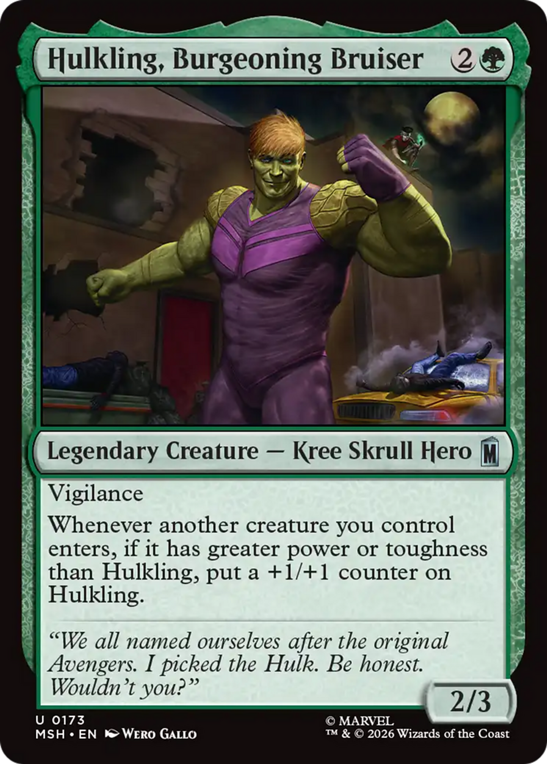 Hulkling, cogneur en devenir — Marvel Super Heroes — Magic: The Gathering