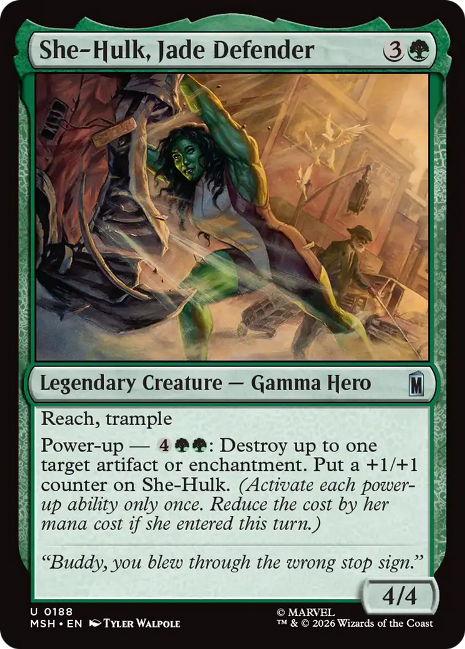 She-Hulk, Jade Defender — Marvel Super Heroes — Magic: The Gathering