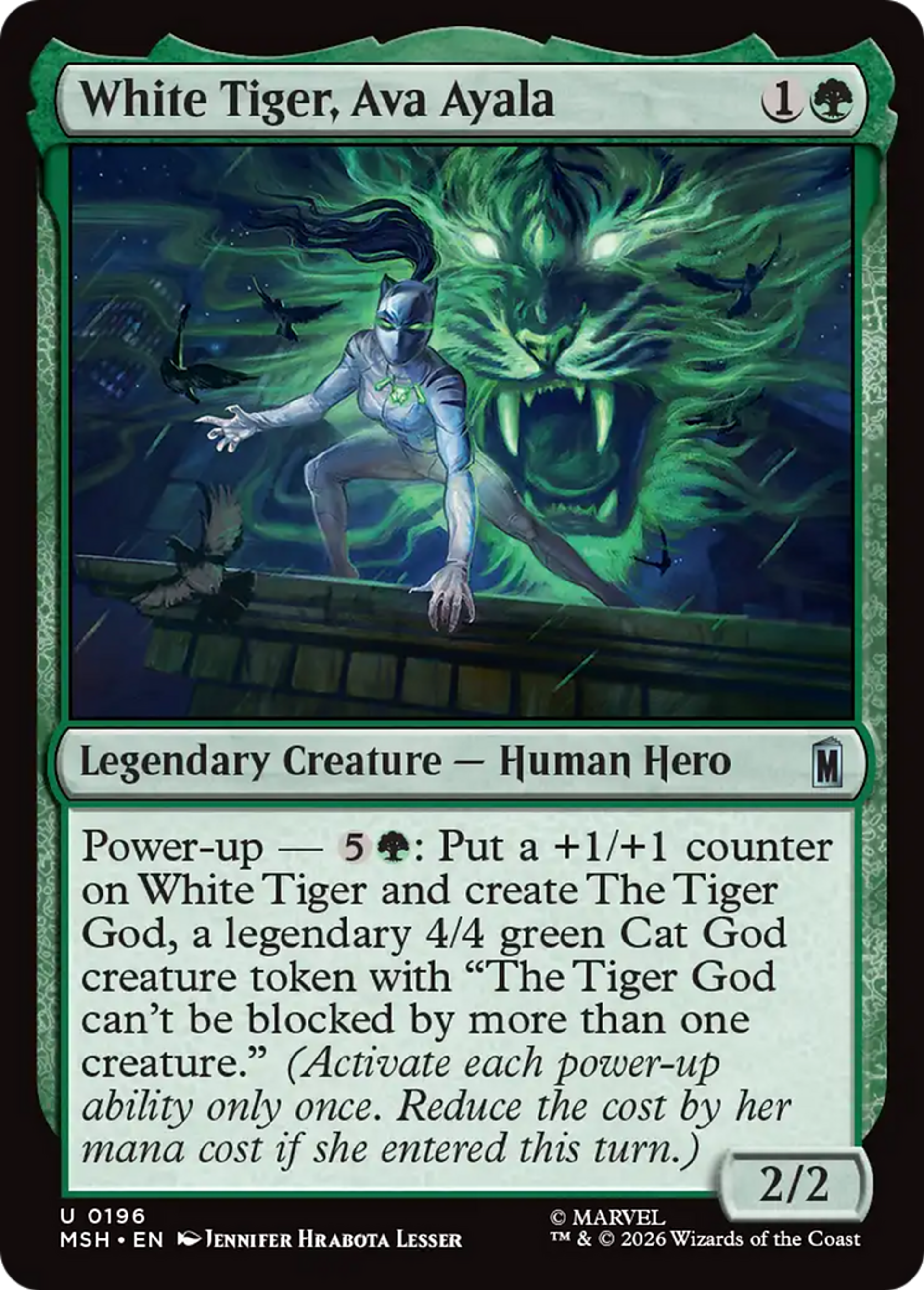 White Tiger, Ava Ayala — Marvel Super Heroes — Magic: The Gathering