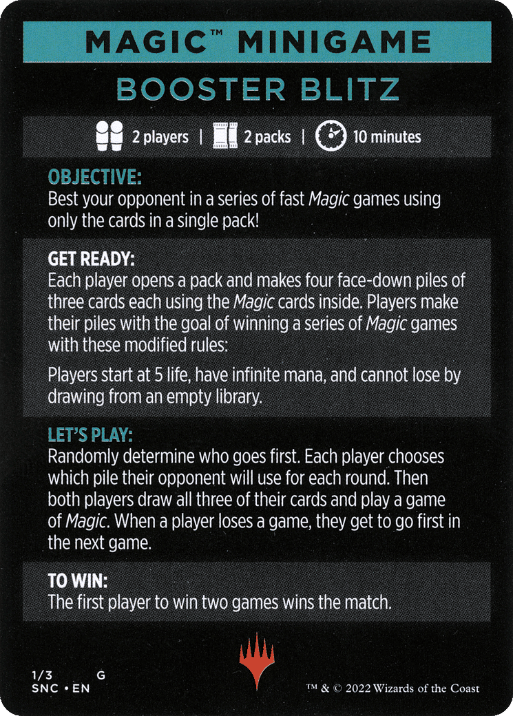 Booster Blitz — Streets of New Capenna Minigames — Magic: The Gathering