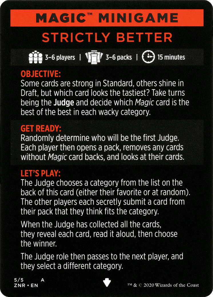 Strictly Better // Strictly Better (cont'd) — Zendikar Rising Minigames — Magic: The Gathering