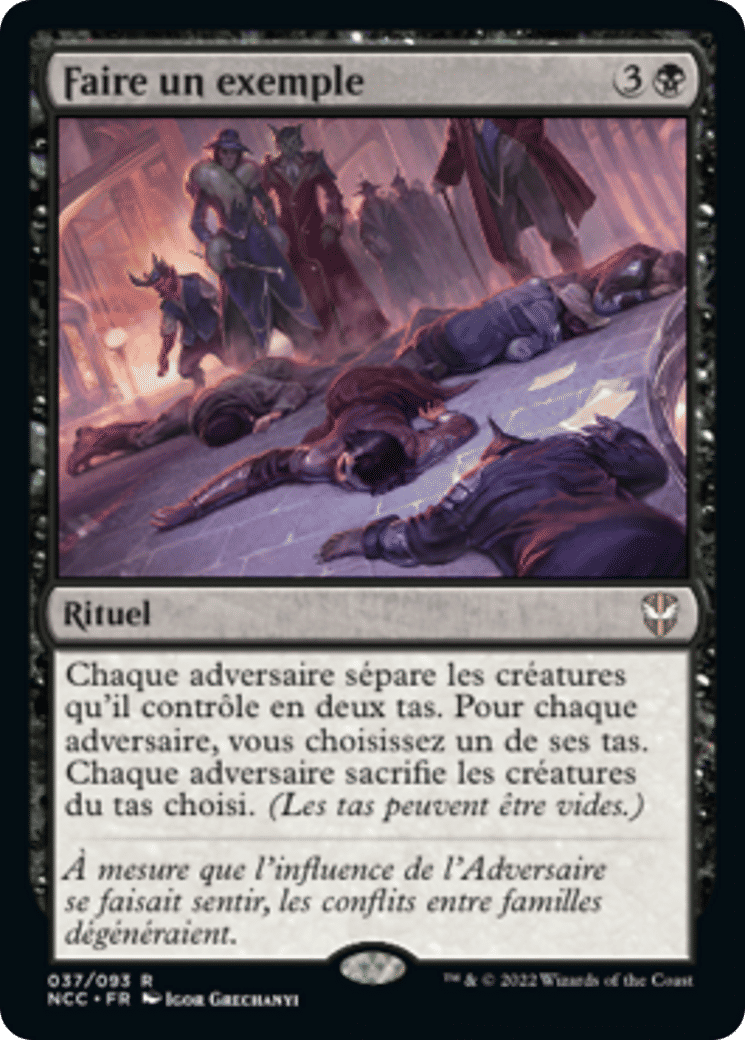 Faire un exemple — New Capenna Commander — Magic: The Gathering