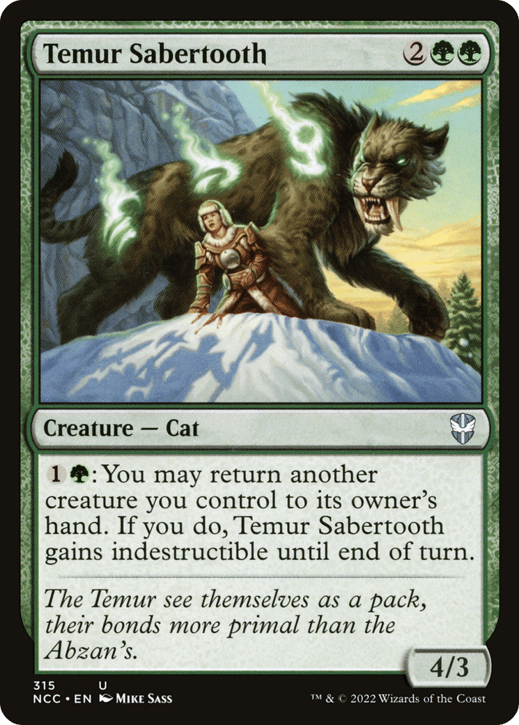 Temur Sabertooth — New Capenna Commander — Magic: The Gathering