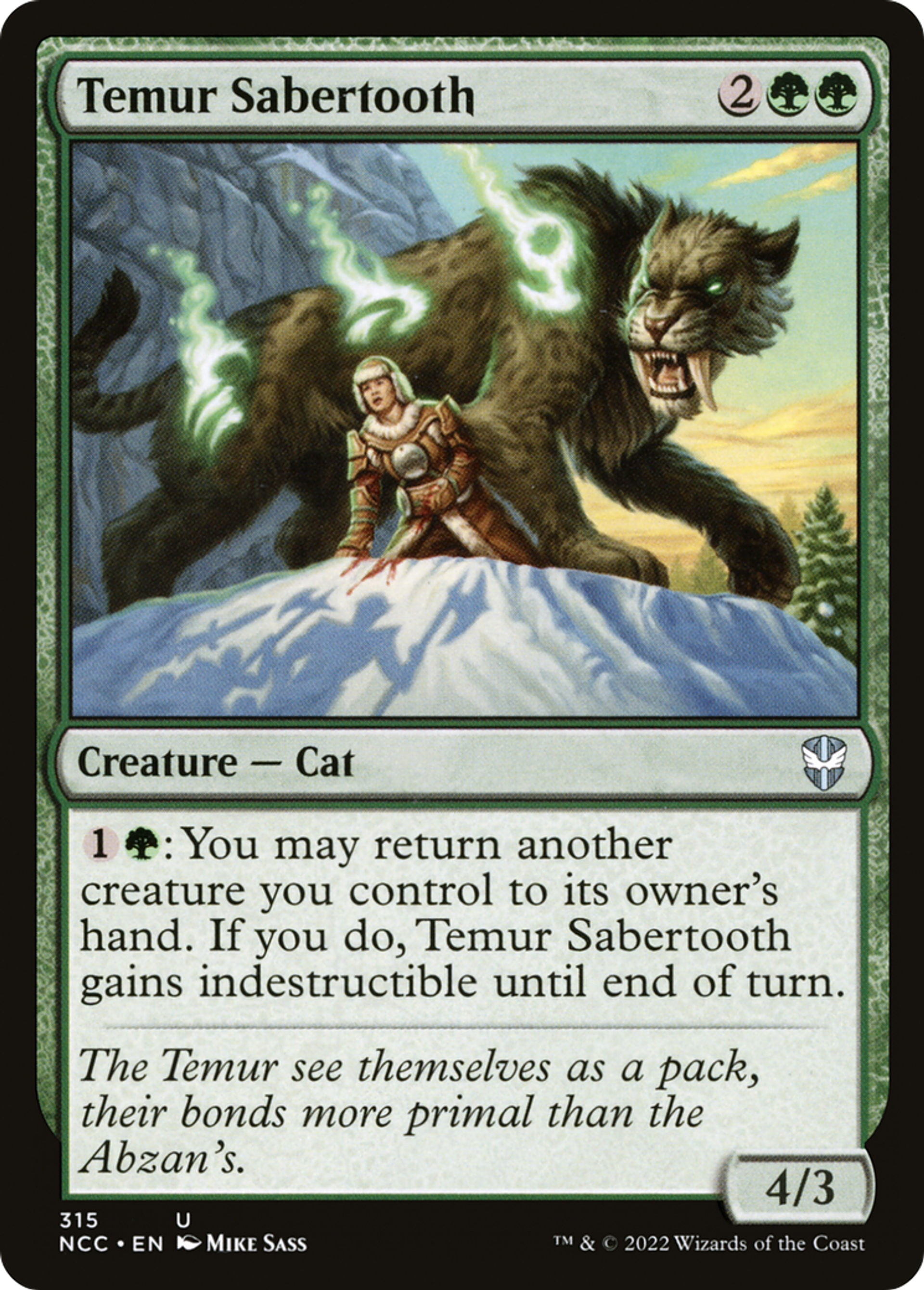Temur Sabertooth — New Capenna Commander — Magic: The Gathering