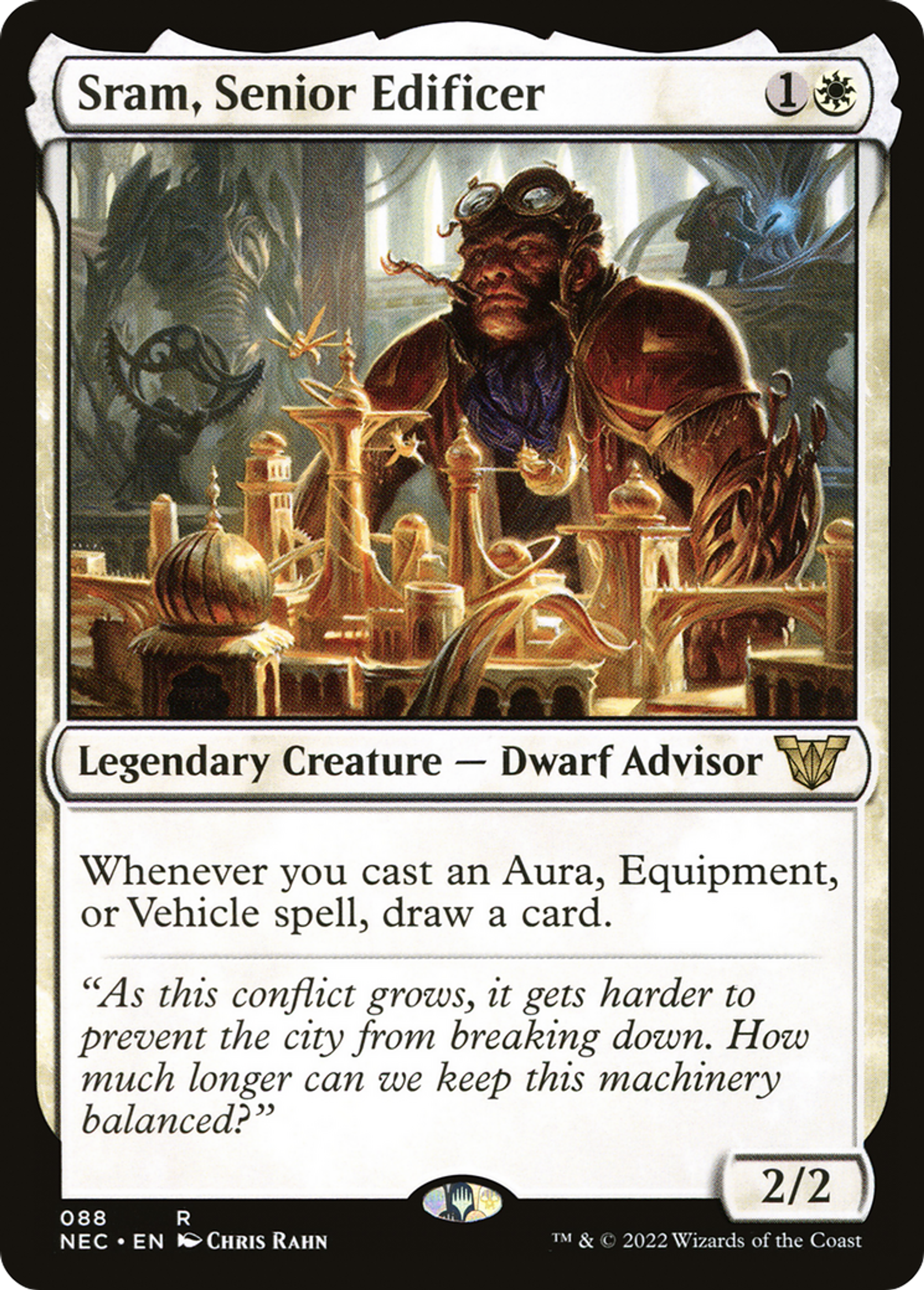 Sram, chef édificateur — Neon Dynasty Commander — Magic: The Gathering