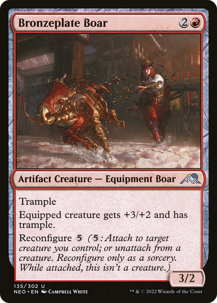 Bronzeplate Boar — Kamigawa: Neon Dynasty — Magic: The Gathering