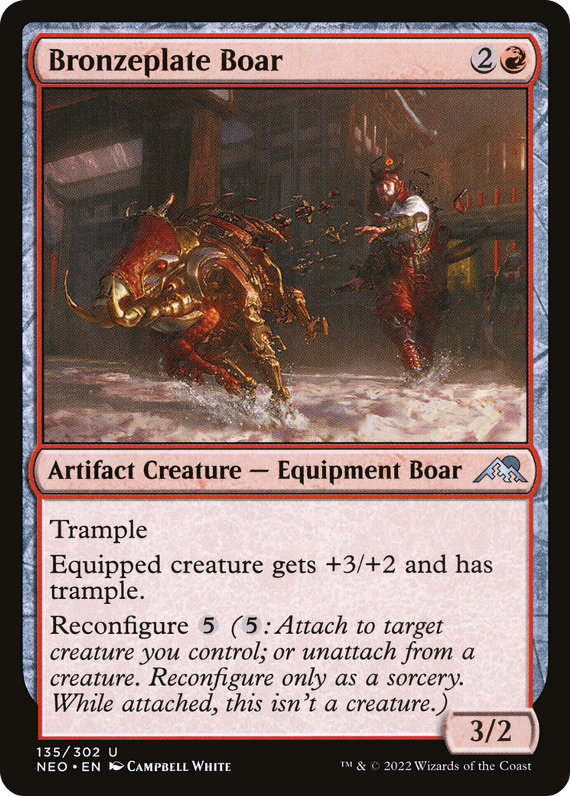 Bronzeplate Boar — Kamigawa: Neon Dynasty — Magic: The Gathering