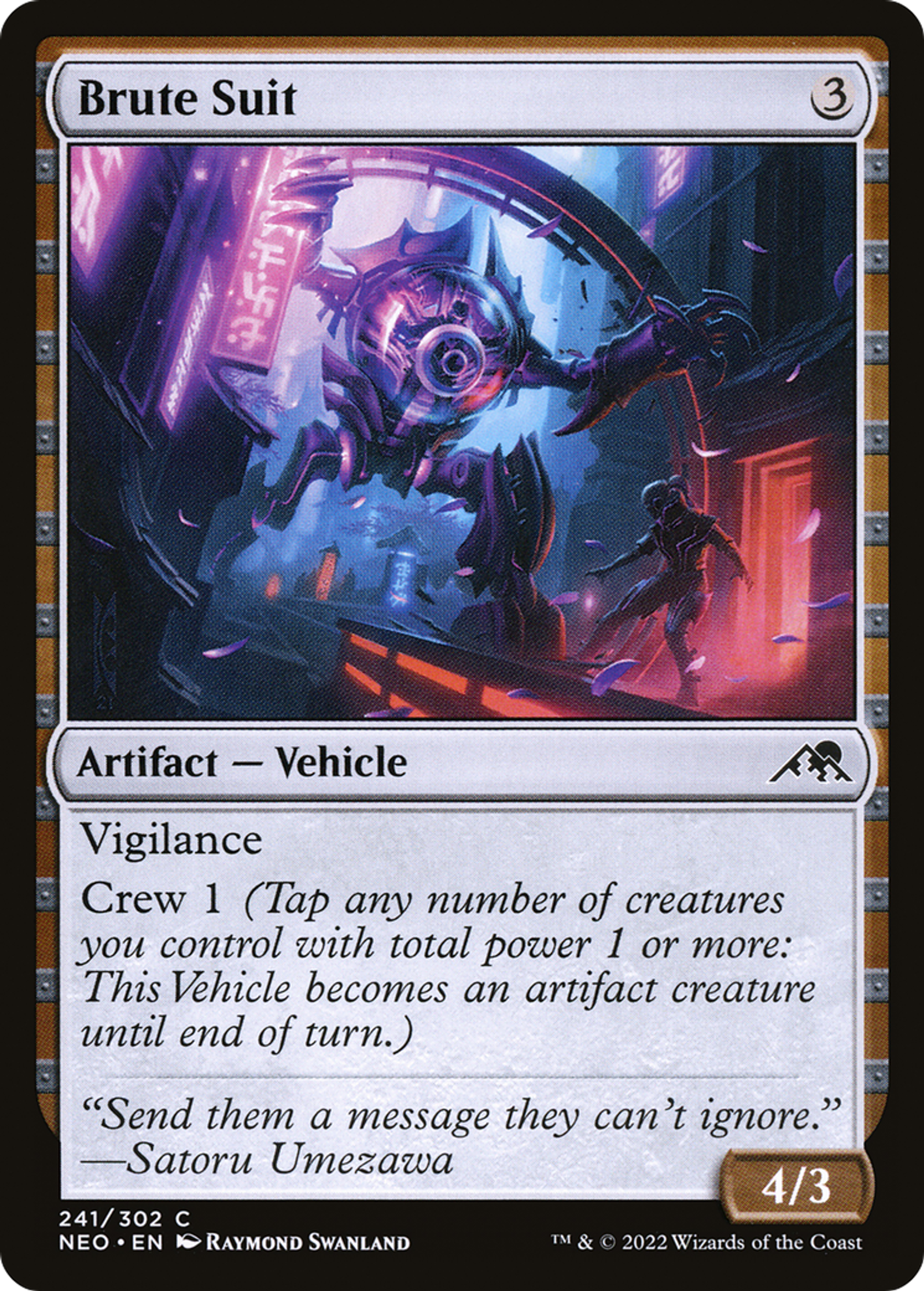 Brute Suit — Kamigawa: Neon Dynasty — Magic: The Gathering