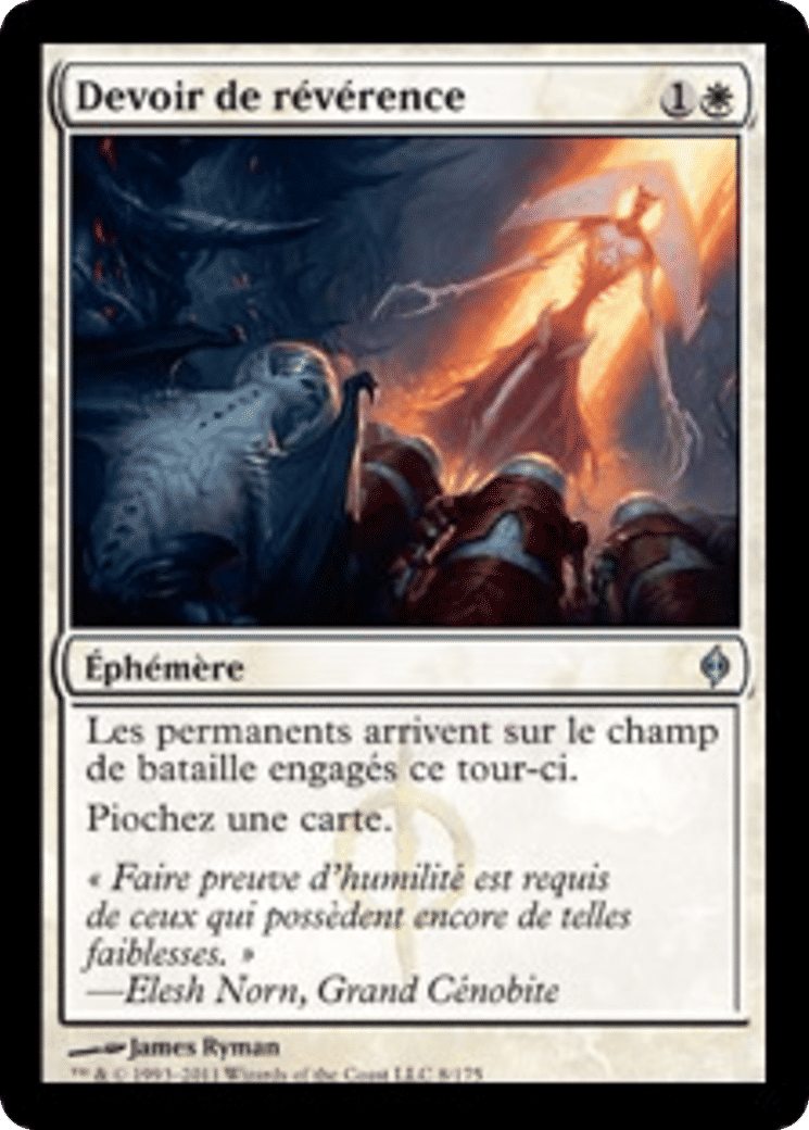 Devoir de révérence — New Phyrexia — Magic: The Gathering