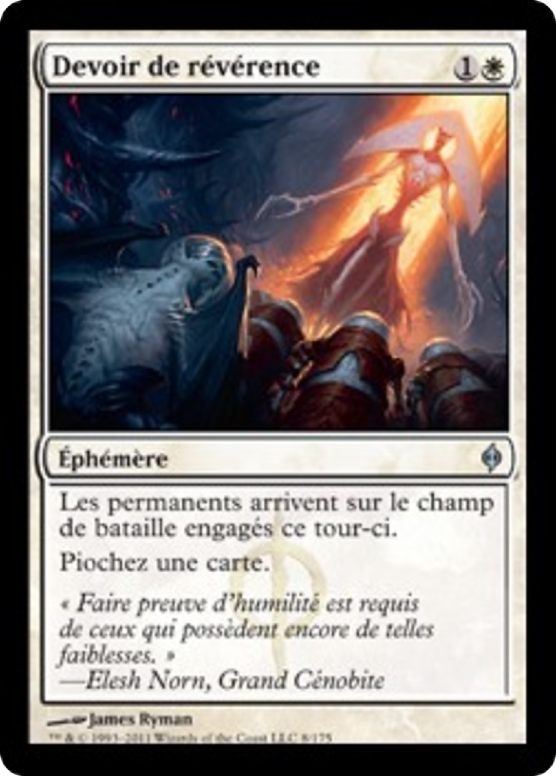 Devoir de révérence — New Phyrexia — Magic: The Gathering