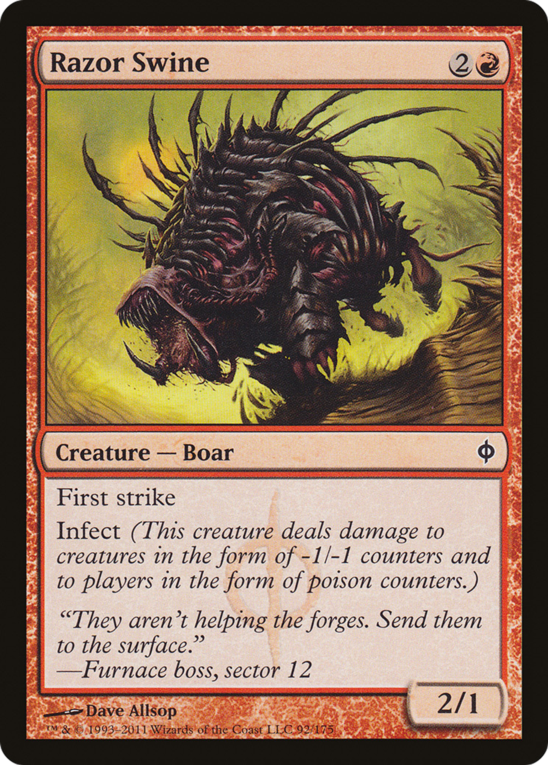 Razor Swine — New Phyrexia — Magic: The Gathering