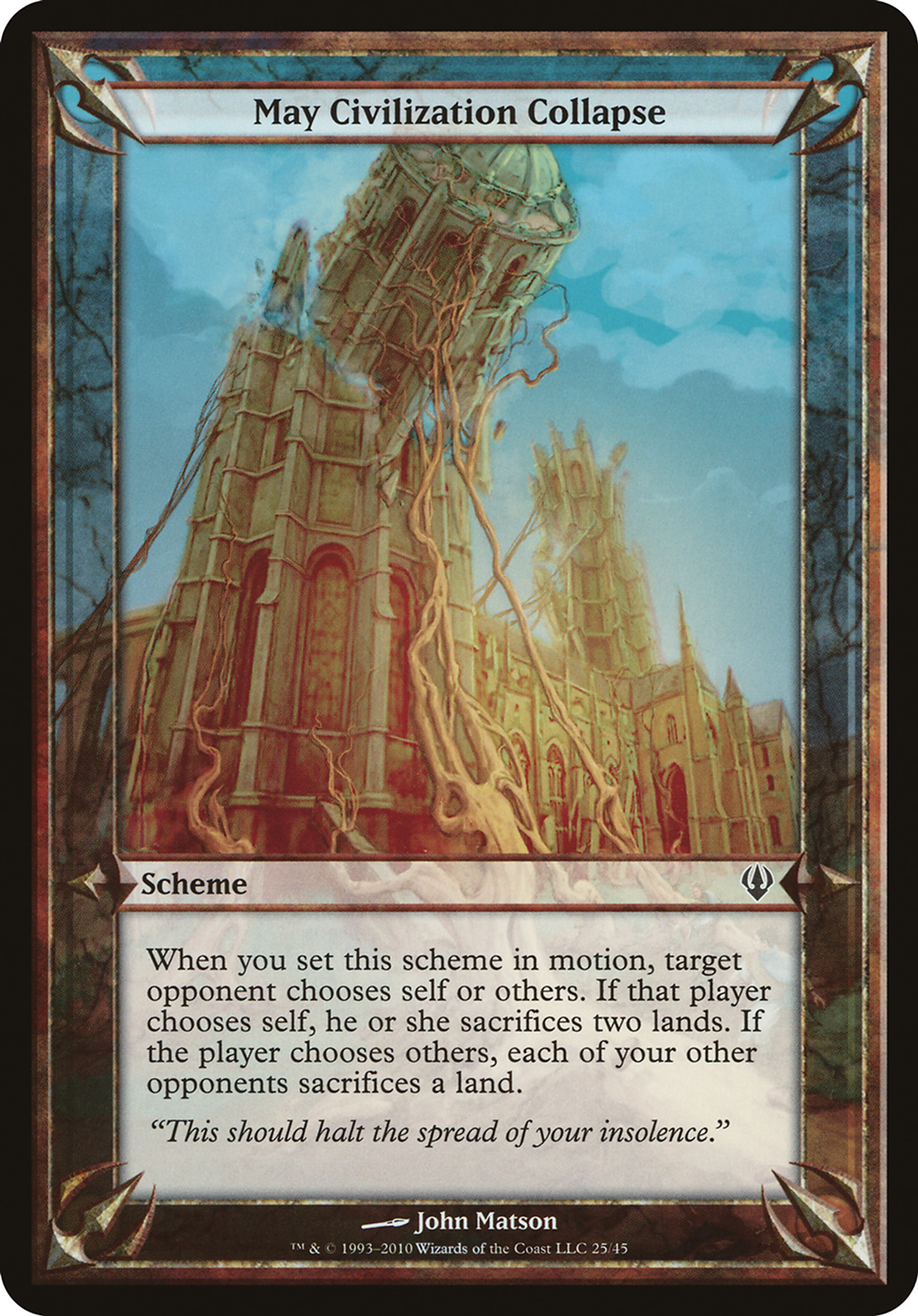 May Civilization Collapse — Archenemy Schemes — Magic: The Gathering