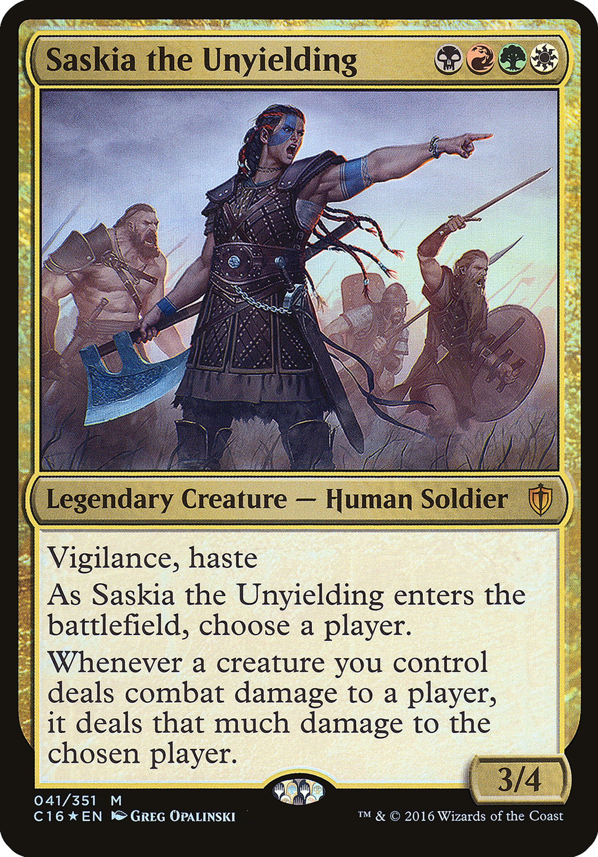 Saskia the Unyielding — Commander 2016 Oversized — Magic: The Gathering