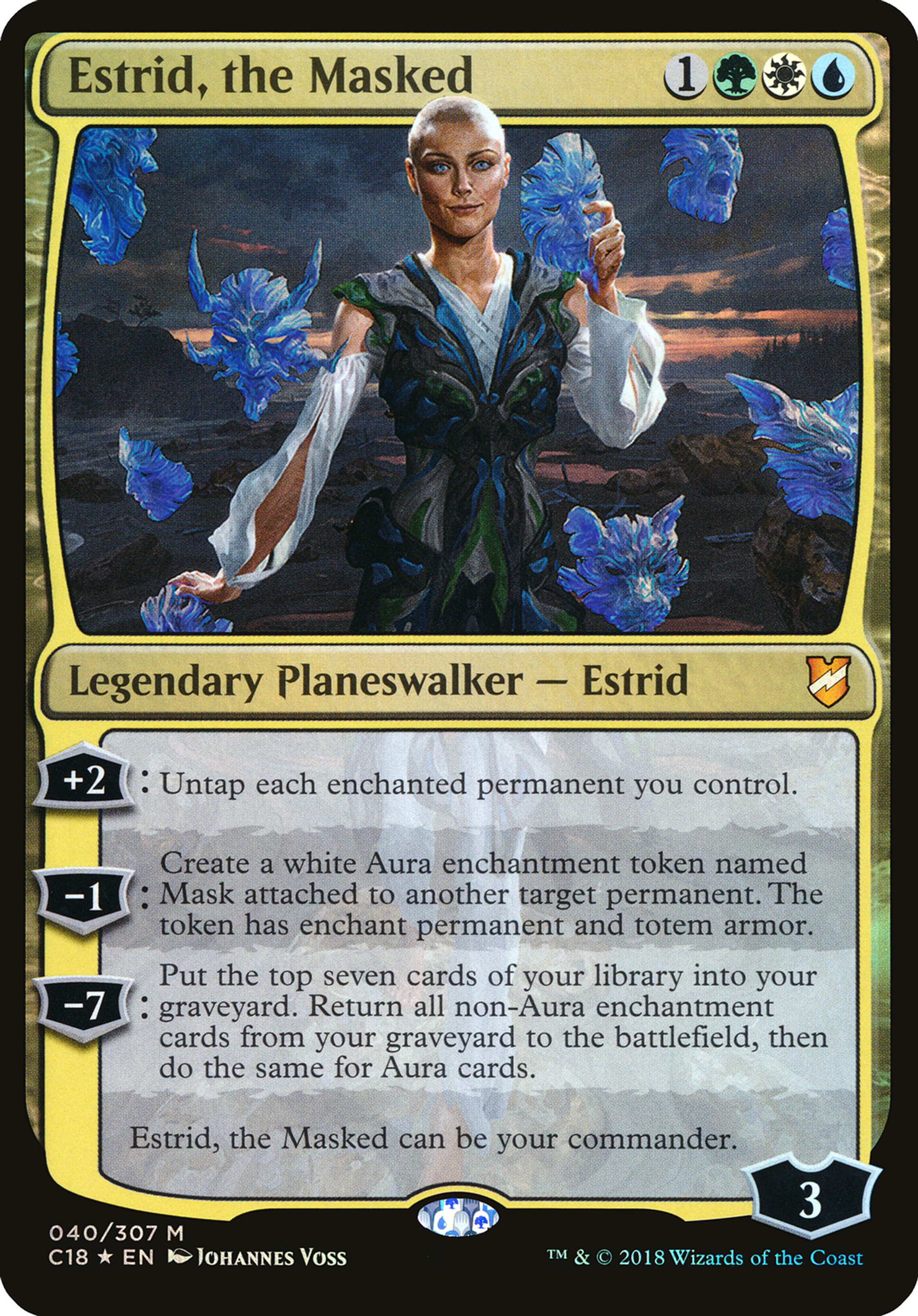 Estrid, the Masked — Commander 2018 Oversized — Magic: The Gathering