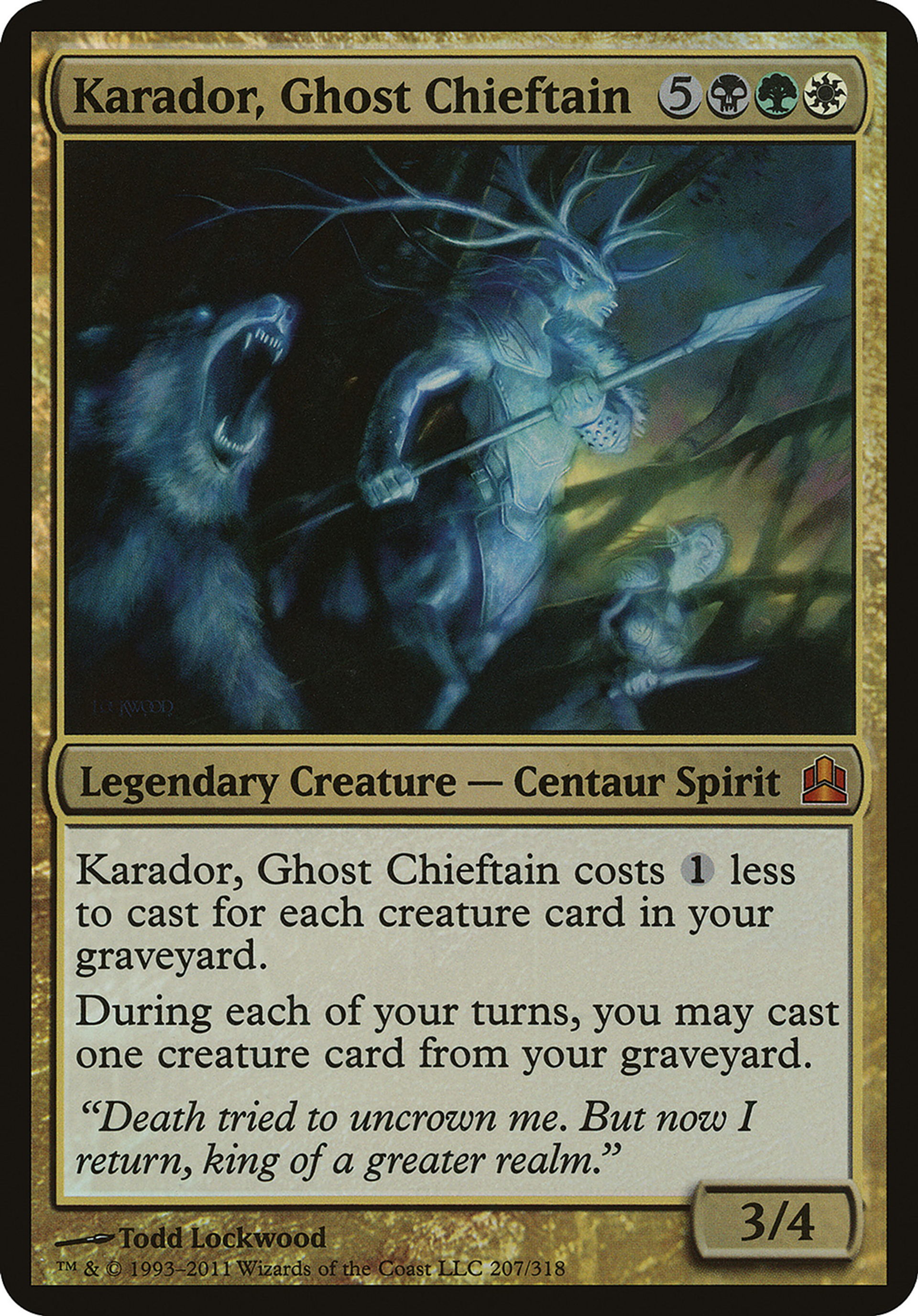 Karador, Ghost Chieftain — Commander 2011 Oversized — Magic: The Gathering