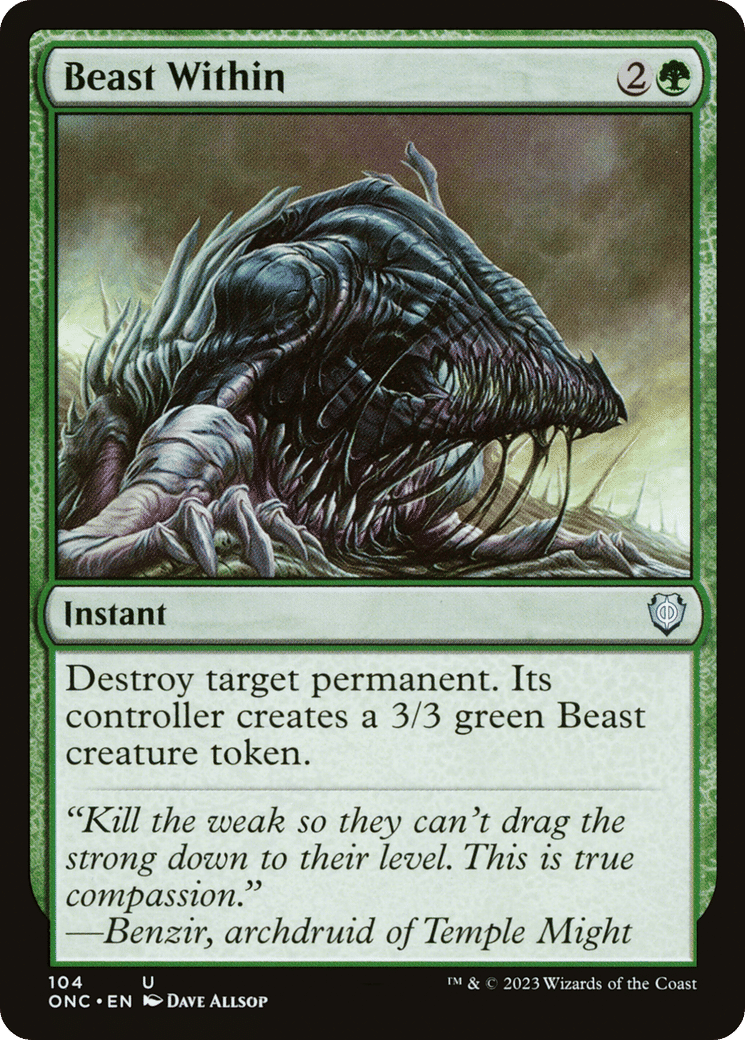 Beast Within — Phyrexia: All Will Be One Commander — Magic: The Gathering