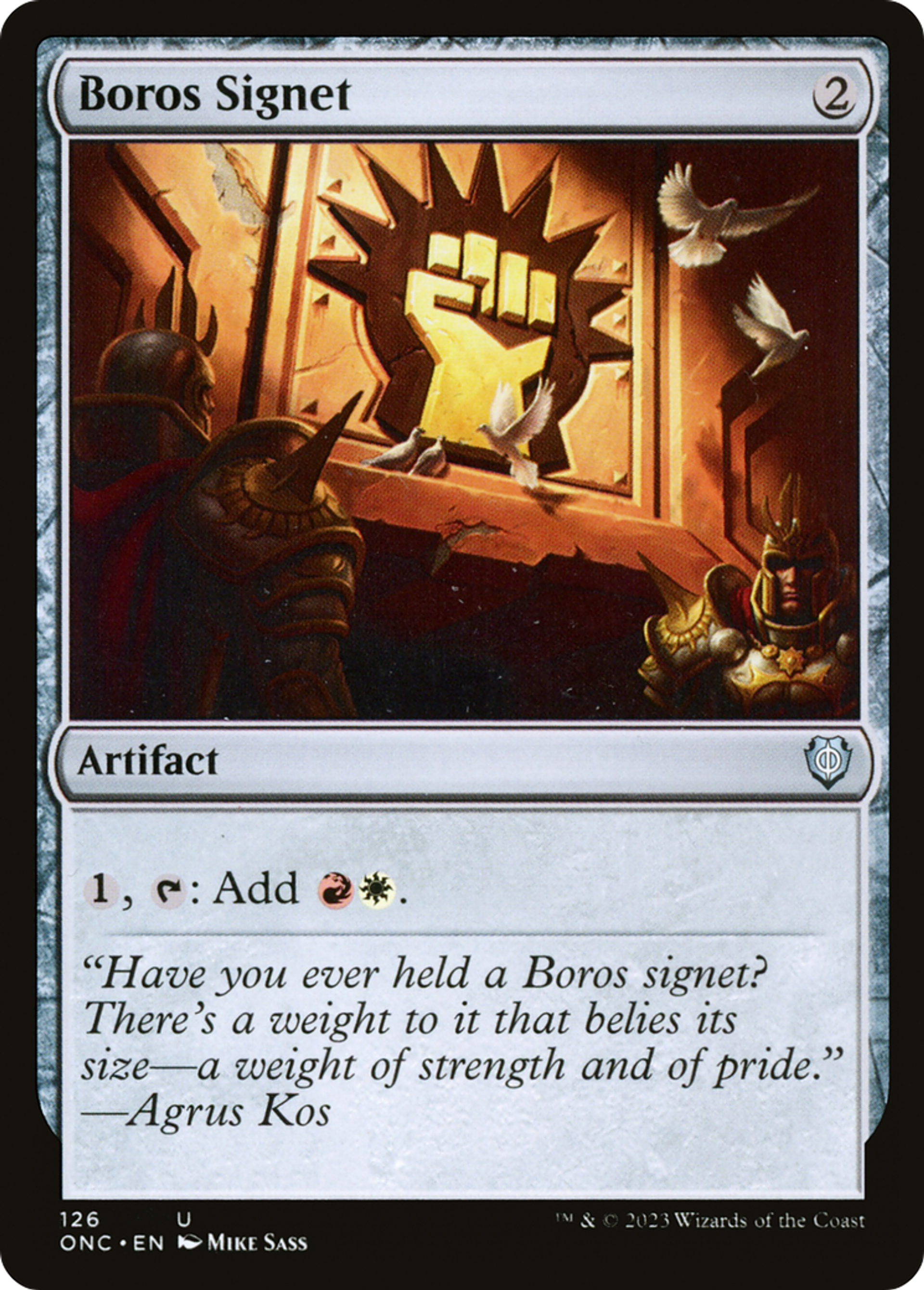 Cachet de Boros — Phyrexia: All Will Be One Commander — Magic: The Gathering