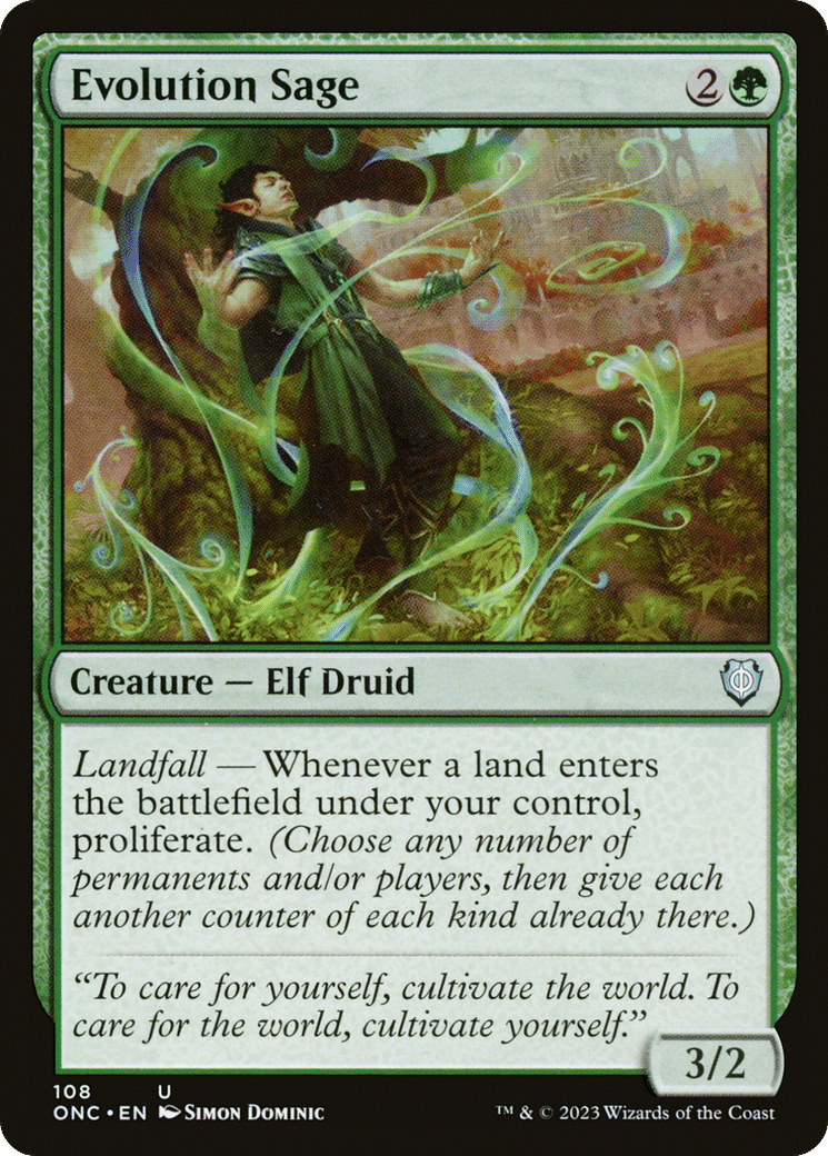 Evolution Sage — Phyrexia: All Will Be One Commander — Magic: The Gathering