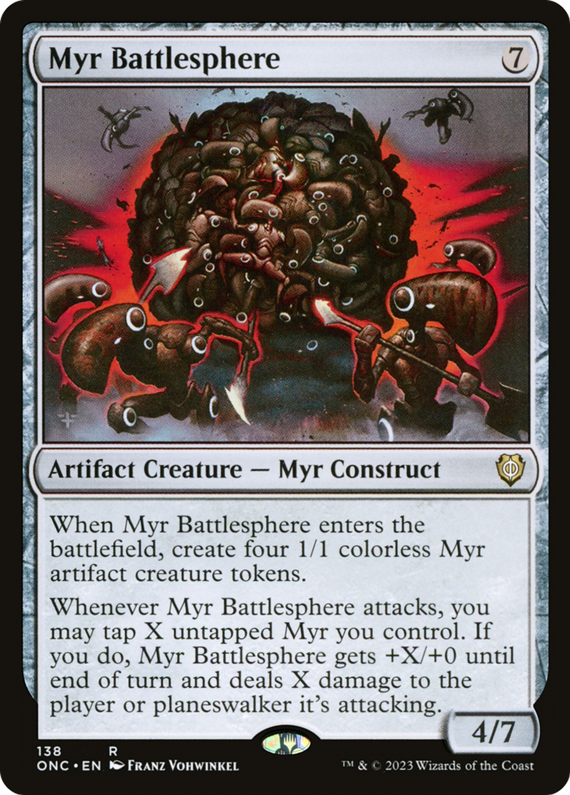 Sphère de bataille myr — Phyrexia: All Will Be One Commander — Magic: The Gathering