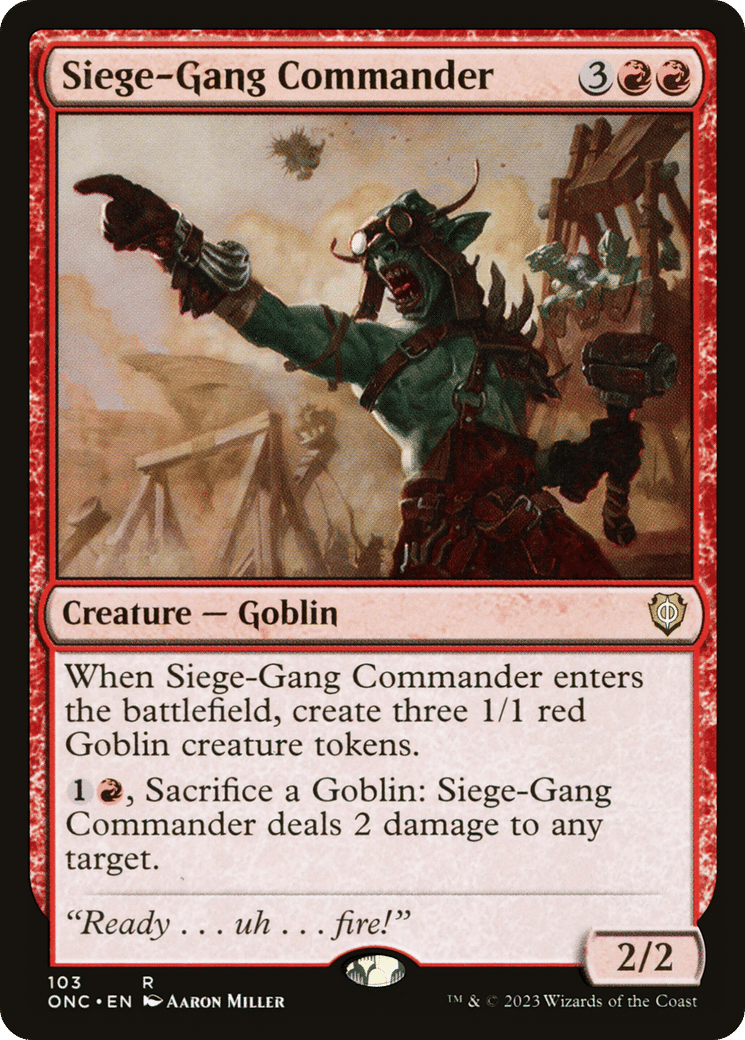 Siege-Gang Commander — Phyrexia: All Will Be One Commander — Magic: The Gathering