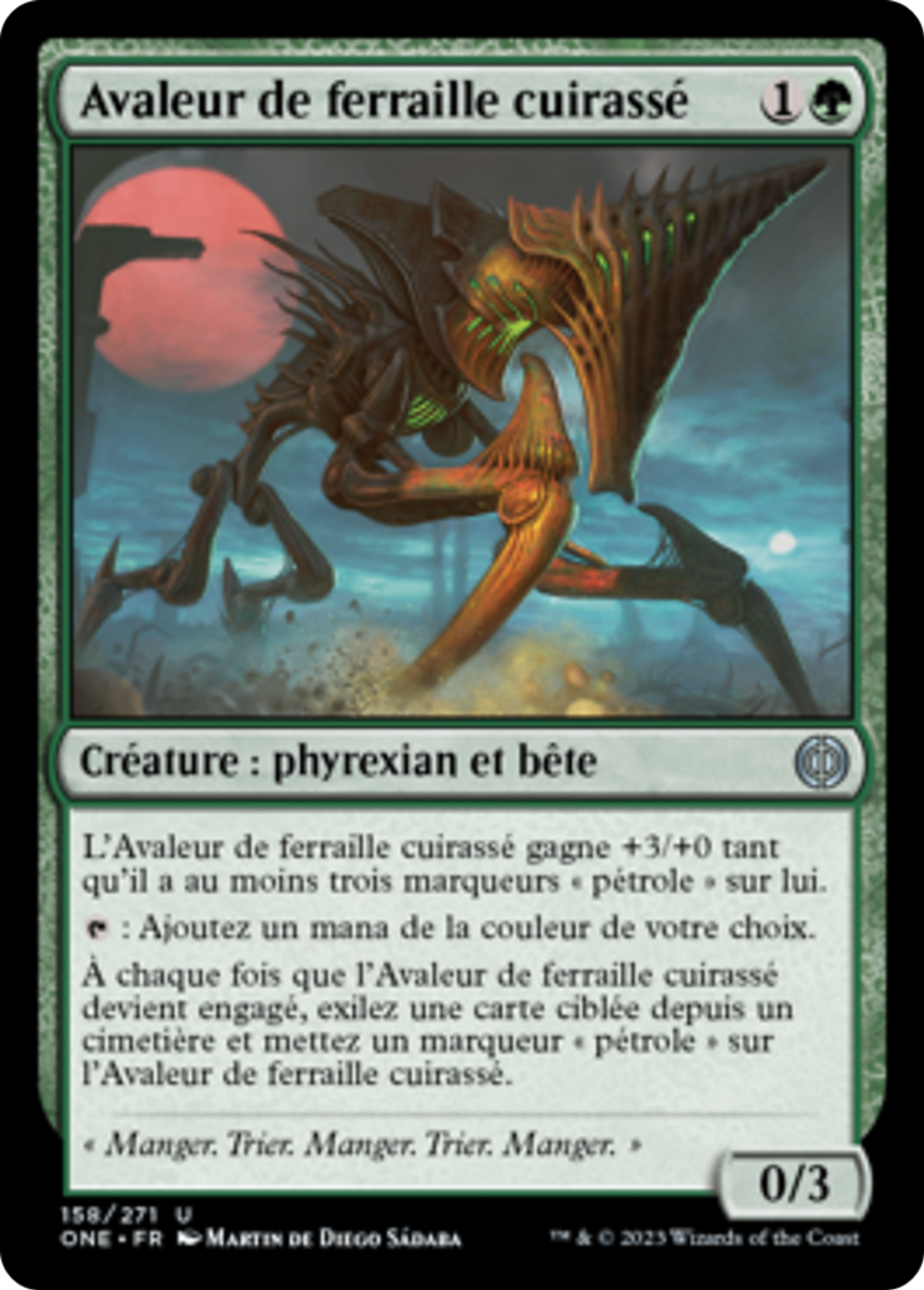Avaleur de ferraille cuirassé — Phyrexia: All Will Be One — Magic: The Gathering