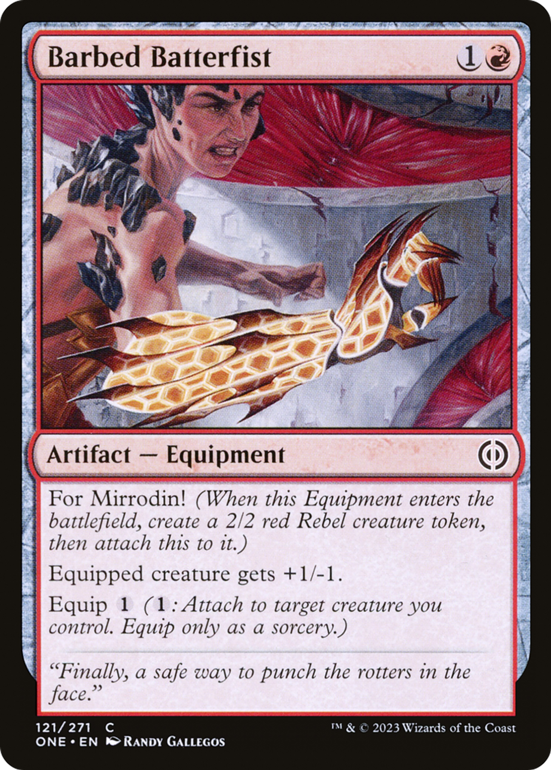 Poing de frappe barbelé — Phyrexia: All Will Be One — Magic: The Gathering