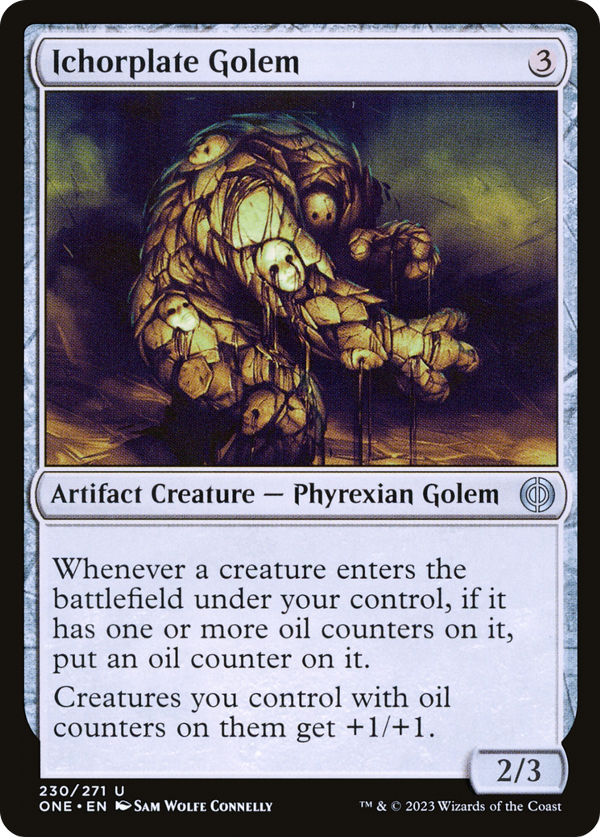 Golem à plaques de sanie — Phyrexia: All Will Be One — Magic: The Gathering