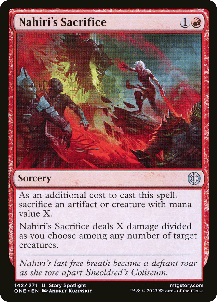 Sacrifice de Nahiri — Phyrexia: All Will Be One — Magic: The Gathering