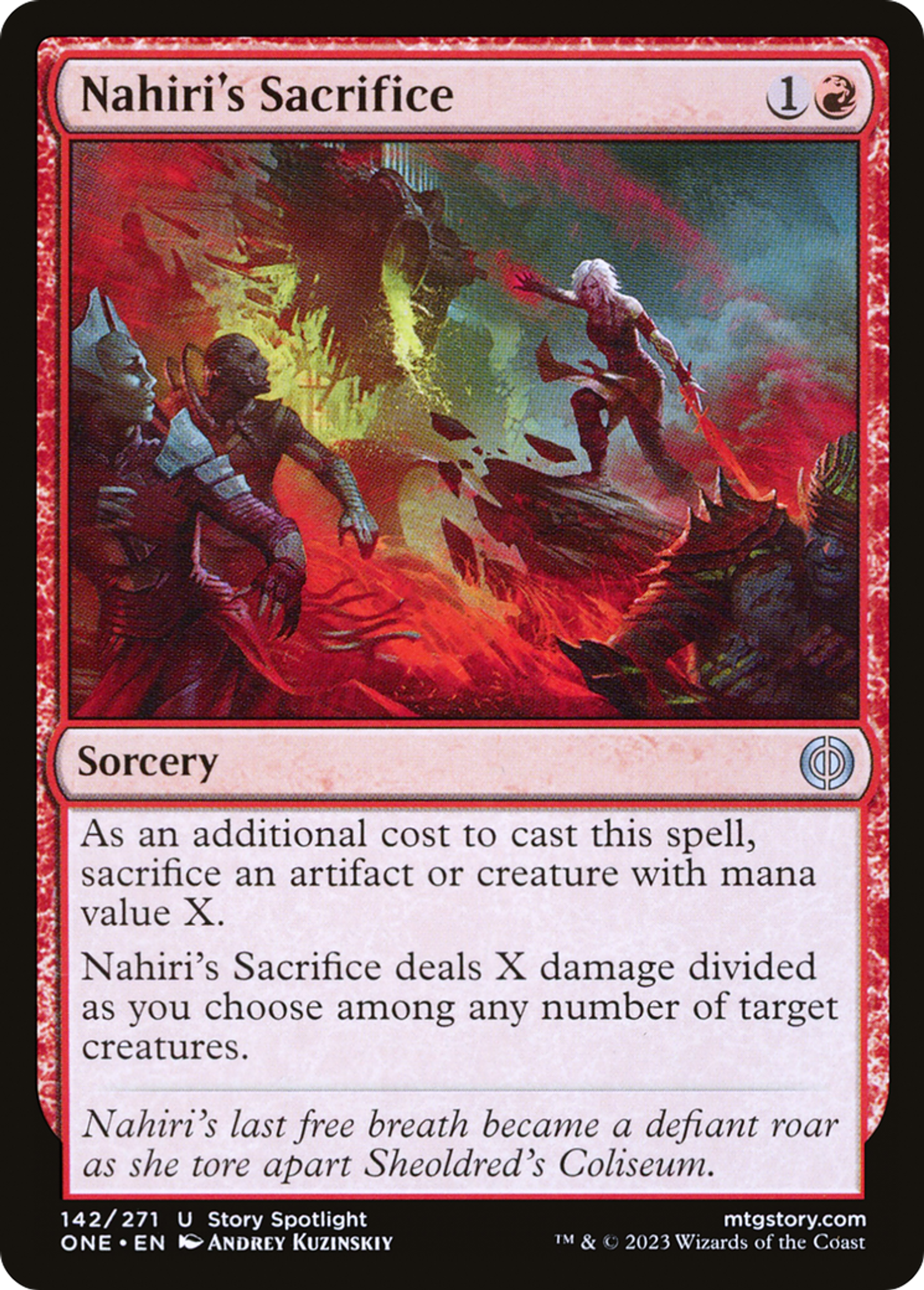 Sacrifice de Nahiri — Phyrexia: All Will Be One — Magic: The Gathering