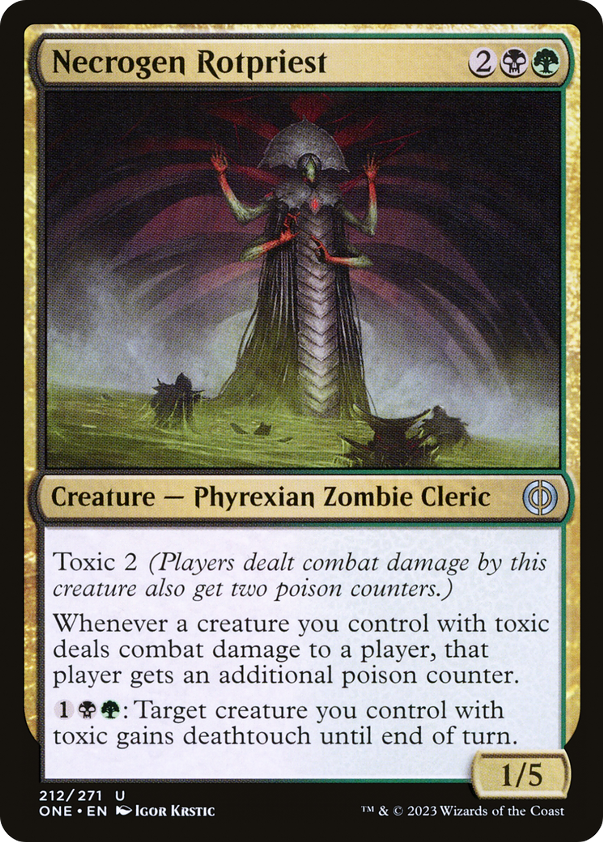 Prêtresse de putréfaction nécrogène — Phyrexia: All Will Be One — Magic: The Gathering