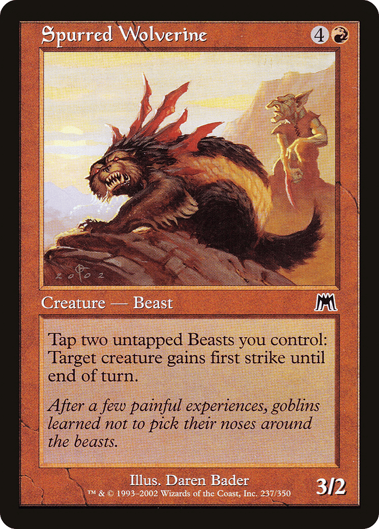 Spurred Wolverine — Onslaught — Magic: The Gathering