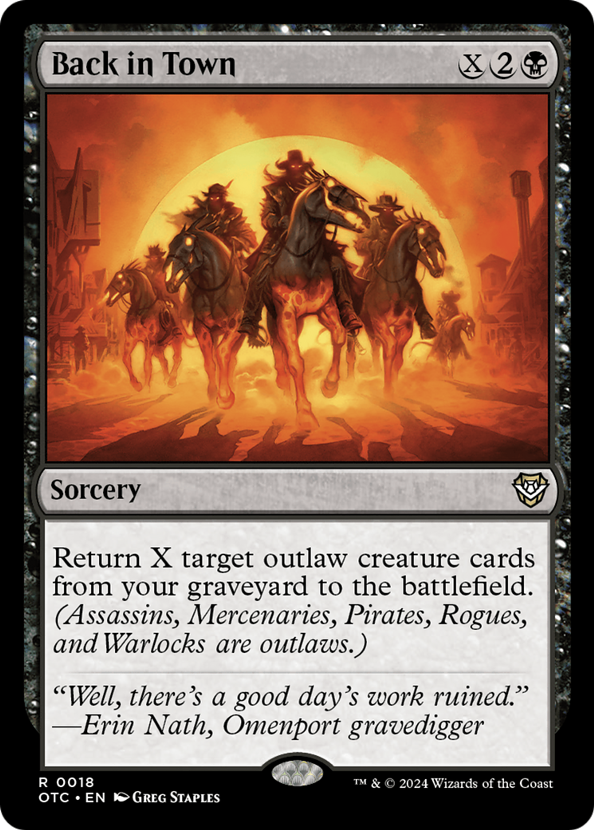 Back in Town — Outlaws of Thunder Junction Commander — Magic: The Gathering