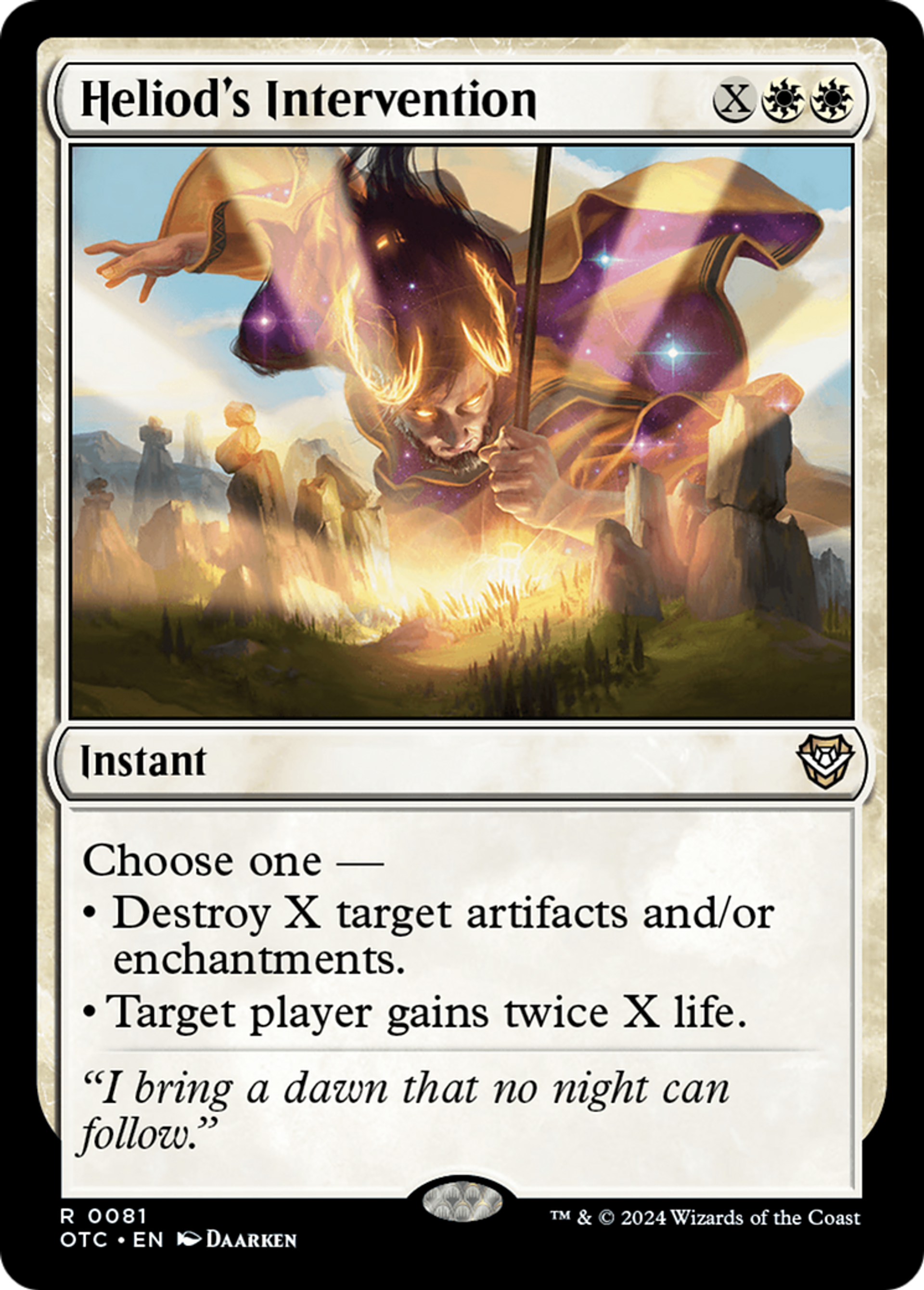 Intervention d'Héliode — Outlaws of Thunder Junction Commander — Magic: The Gathering