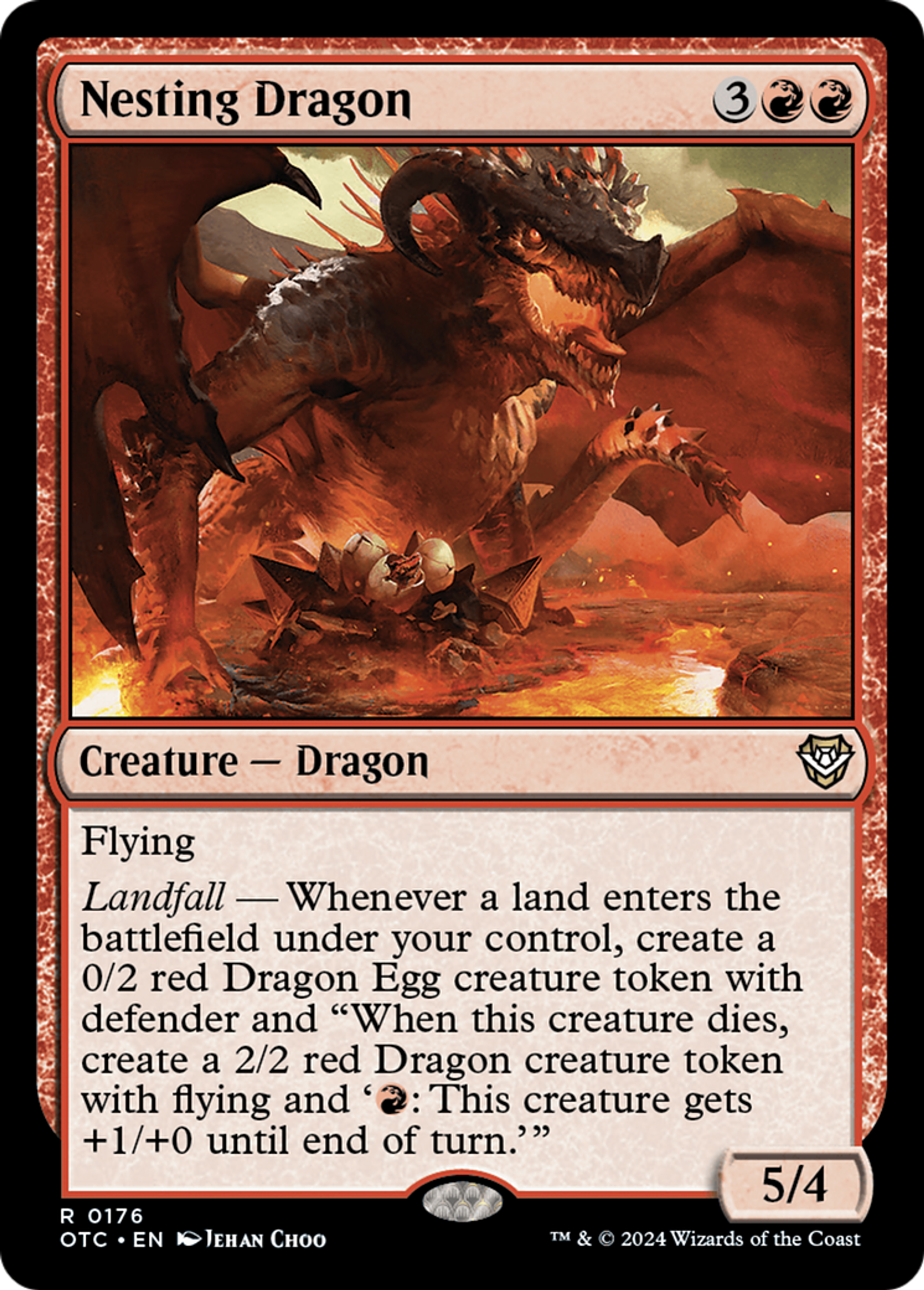 Dragonne nidifiante — Outlaws of Thunder Junction Commander — Magic: The Gathering