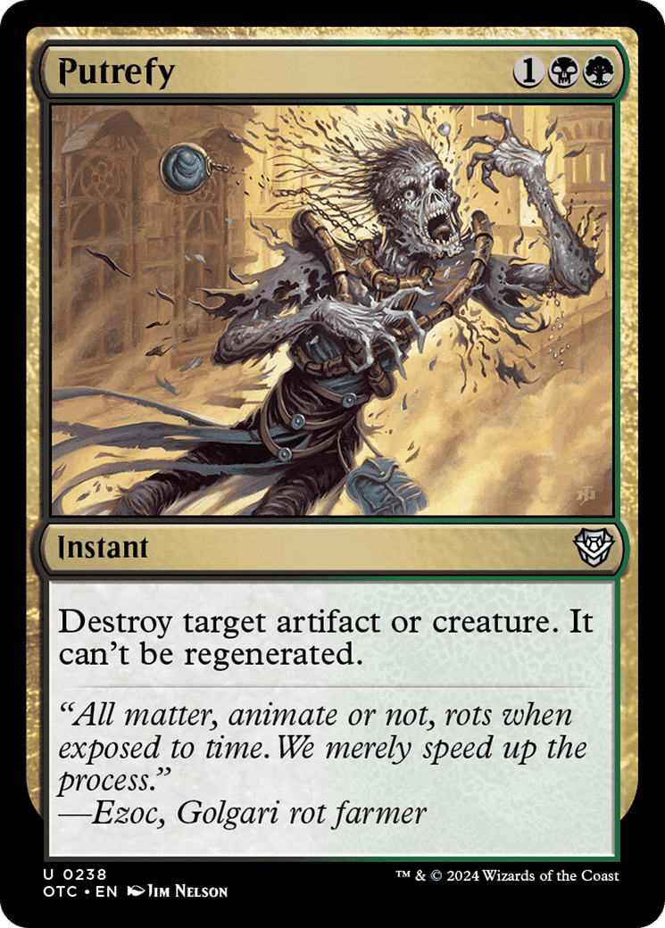 Putrefy — Outlaws of Thunder Junction Commander — Magic: The Gathering